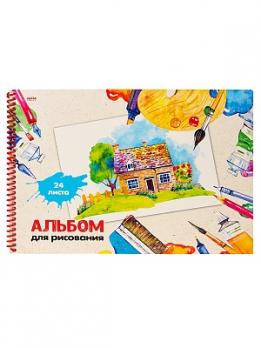 Альбом для рисования на цветном гребне А4 24л Проф-Пресс 