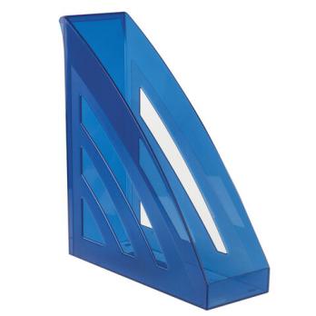 Лоток вертикальный для бумаг Brauberg "Office style" 245х90х285мм, тонированный синий  237282