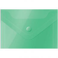 Папка-конверт с кнопкой А7 74х105мм OfficeSpace зеленая, пластик-150мкм   281229