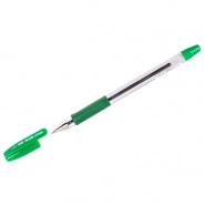 Ручка шариковая зеленая Pilot 0,32мм (0,7мм), масл.основа, прозрачный корпус с зеленым рез.упором  BPS-GP-F-G