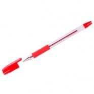 Ручка шариковая красная Pilot 0,32мм (0,7мм), масл.основа, прозр.корпус с красным рез.упором  BPS-GP-F-R