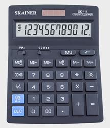 Калькулятор 8 разрядный Skainer черный, двойное питание SK-111