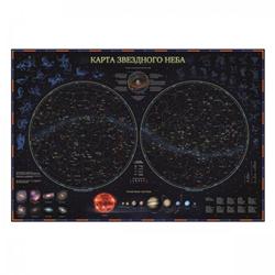 Карта 69х101см Mazari "Звездное небо/планеты" интерактивная, ламинация  КН003