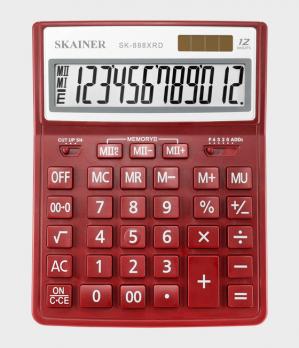 Калькулятор 12 разрядный Skainer 155х204х34, красный  SK-888XRD