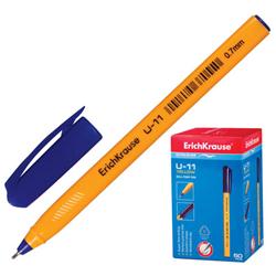 Ручка шариковая синяя Erich Krause "ULTRA Glide Technology U-11 yellow" 1мм, желтый 3-х гран.корпус  37055