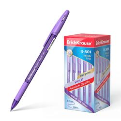  Ручка шариковая фиолетовая ErichKrause"R-301 VIolet Stick@Grip" 0,7мм,рез.уп44592