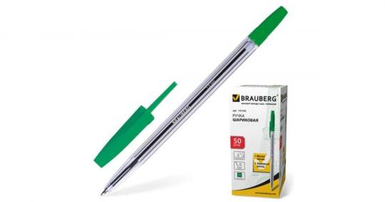 Ручка шариковая Brauberg зеленая 