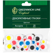 Декоративные Greenwich Line "Глазки" цветные, 20шт, ассорти  WE_20423
