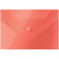 Папка-конверт с кнопкой А7 74х105мм OfficeSpace красная, пластик-0,15мм   281228