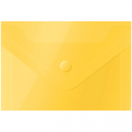 Папка-конверт с кнопкой А7 74х105мм OfficeSpace желтая, пластик-150мкм   281230
