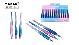 Ручка гелевая синяя Mazari "CRYSTAL GEL," 0,5мм, пластиковый корпус, ассорти  M-5391-70