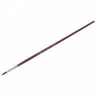 Кисть синтетика № 4 Гамма "Вернисаж" круглая, бордовая, длинная ручка  403004