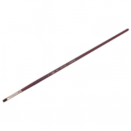 Кисть синтетика № 4 Гамма "Вернисаж" плоская, бордовая, длинная ручка  402004