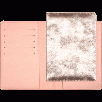 Обложка на паспорт deVente "Voyager" розовый перламутр, кожзам, 5 отд. для визиток, поролон 1030011