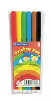 Фломастеры  6цв Centropen "Rainbow kids" круглые, смываемые  7550/6ET, 7 7550 0602